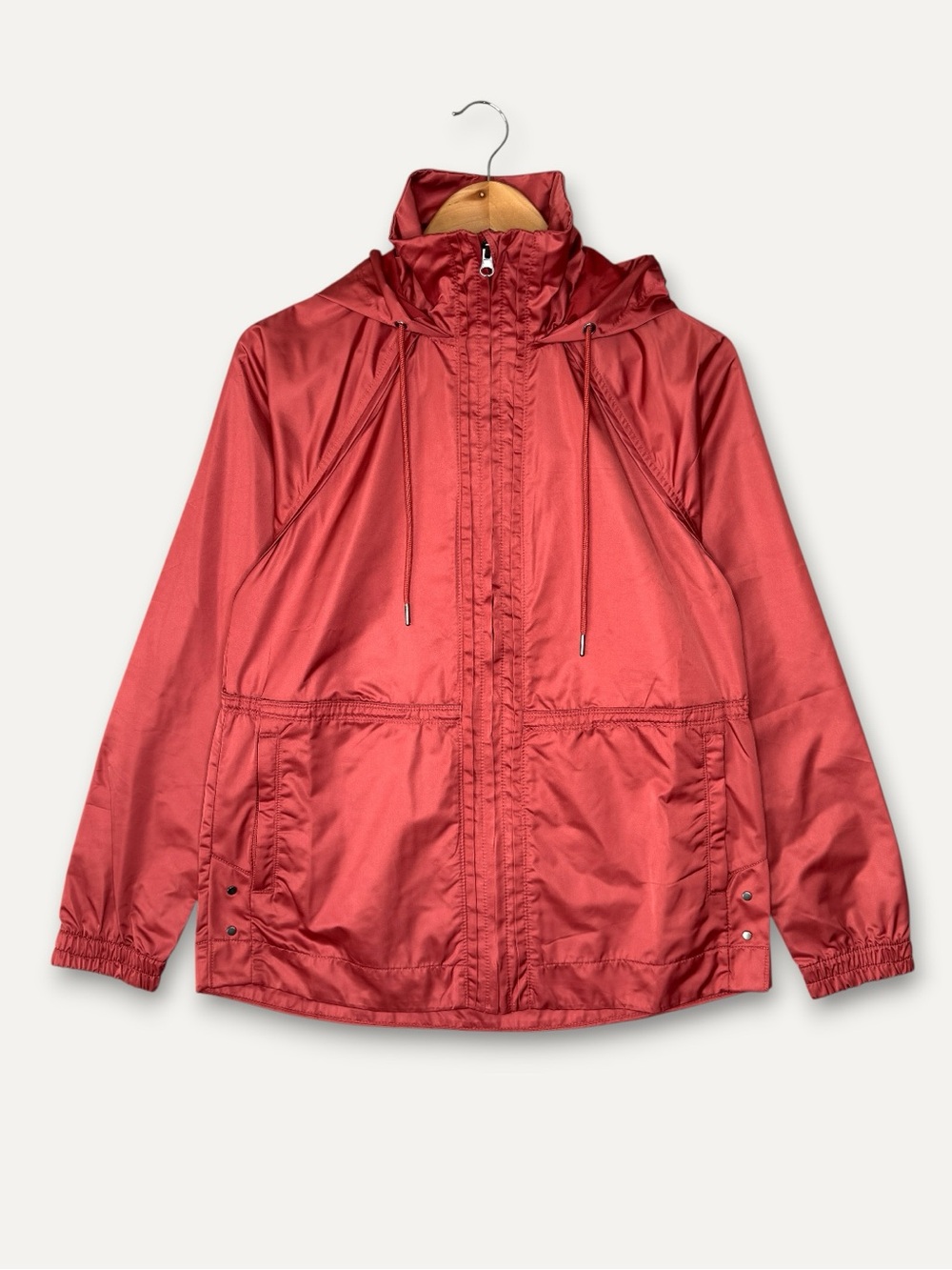 AVIA Commuter Hooded Rain Jacket XS‎ Fire Red  Water Resistant Travel Casual New